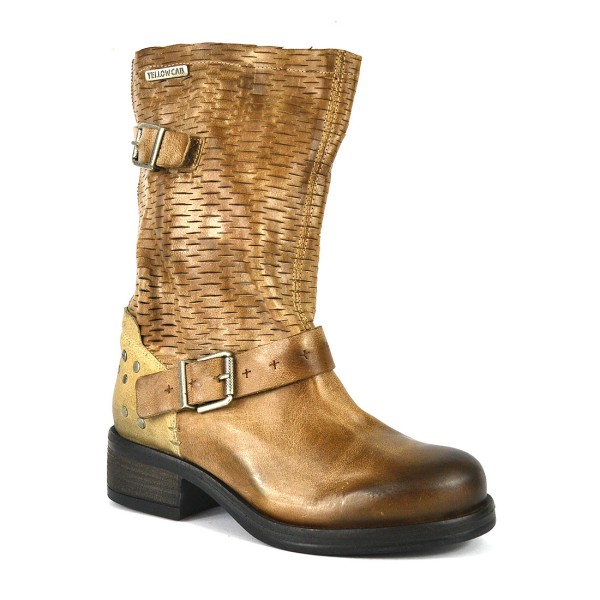 Yellow Cab Leder Biker Stiefel Damen Boots