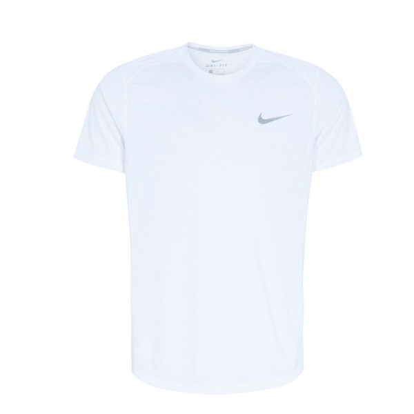 Nike Herren Funktionsshirt Miler SS T-Shirt Shirt Kurzarm Classic Weiß
