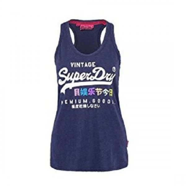 Superdry Tank Women Tanktop Shirt Sommer Goods Vest Princeton Blue