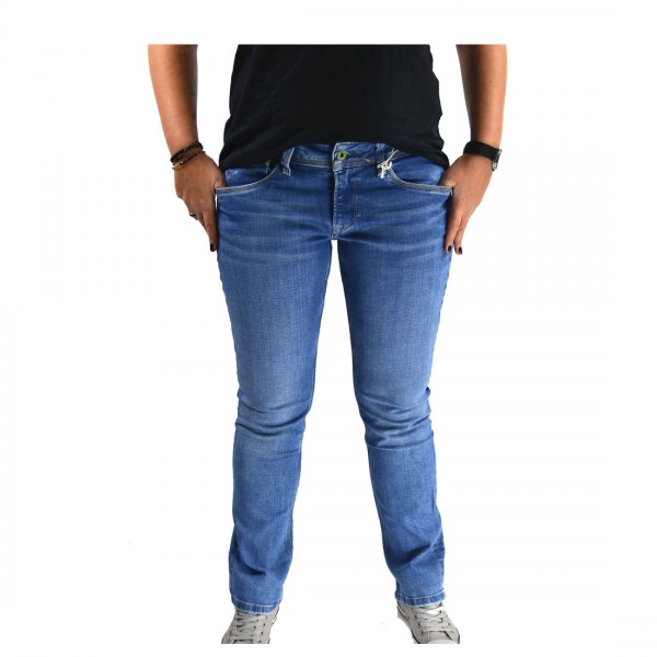 Pepe Jeans Damen Jeans Hose Saturn blau gerades Bein